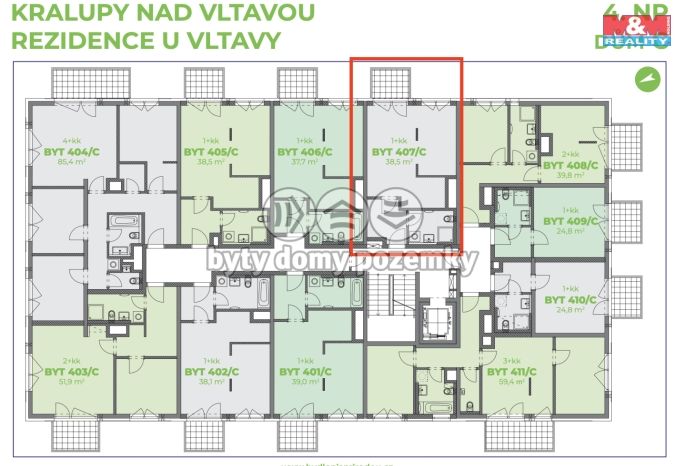 Prodej, Byt 1+kk, Kralupy nad Vltavou