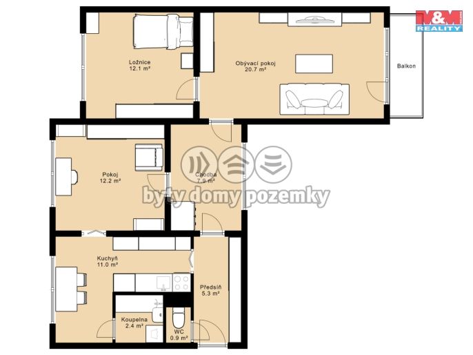 Prodej, Byt 3+1, Jindřichův Hradec