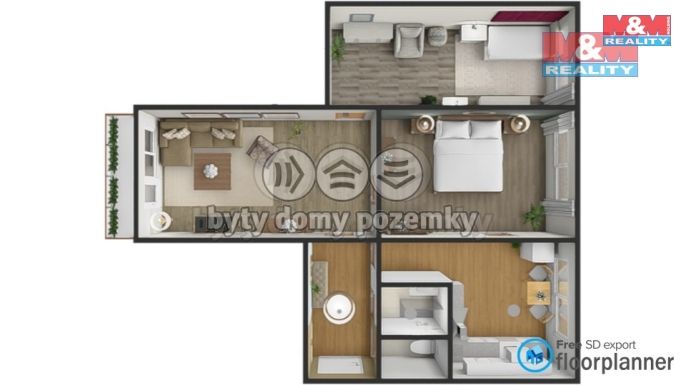 Pronájem, Byt 3+1, Polná