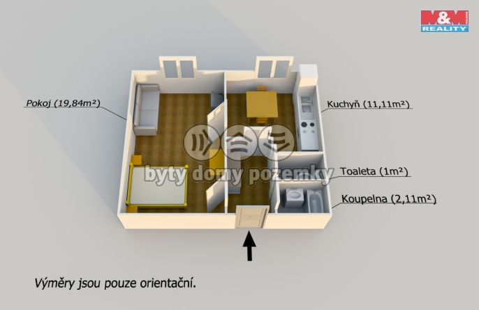 Pronájem, Byt 1+1, Plzeň