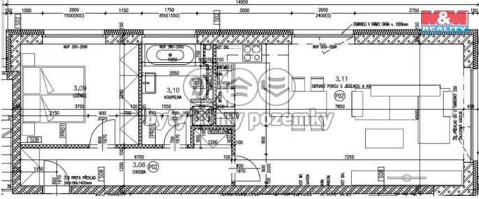 Pronájem, Byt 2+kk, Poříčí nad Sázavou