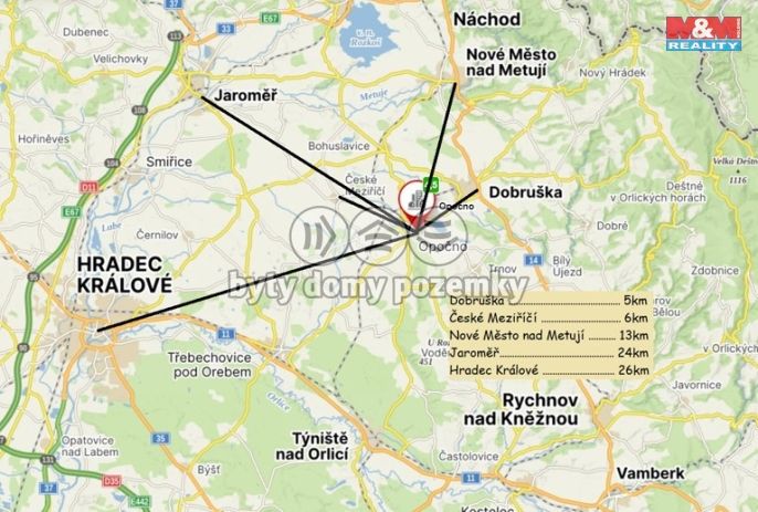 Pronájem, Byt 1+kk, Opočno