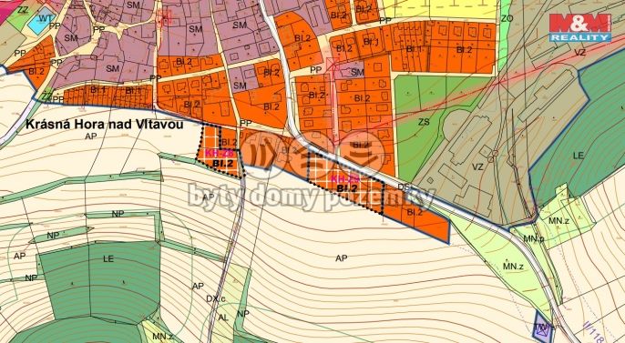Prodej, Pozemek k bydlení, Krásná Hora nad Vltavou