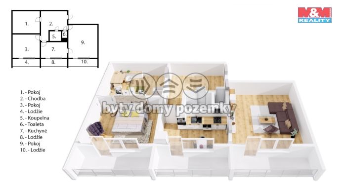 Prodej, Byt 3+1, Hlinsko