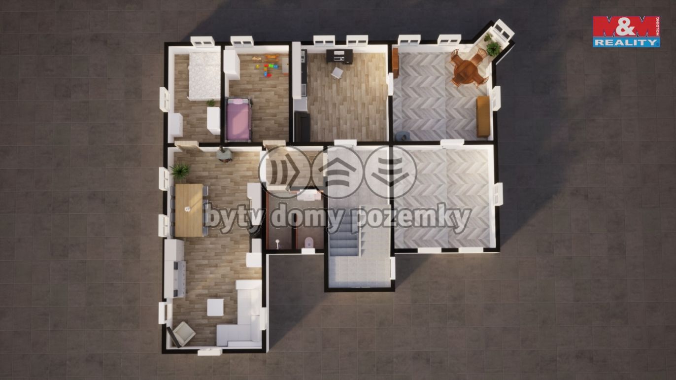 Byt v I. NP (vpravo), 3+kk, 60 m²
