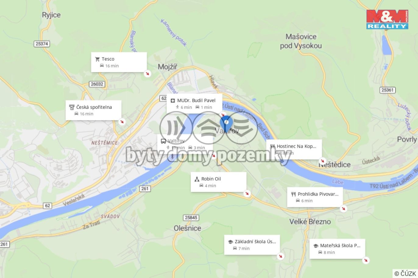 Mapa okolí.