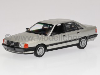 Audi 100 C3 1990 silber metallic Modellauto 940015202 Maxichamps 1:43