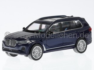 BMW X7 G07 2018 tanzanite blue LHD Modellauto pa55193L Para 1:64