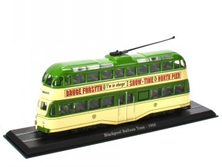 Blackpool Balloon Tram 1960 Straßenbahn Fertigmodell 101 Atlas 1:76