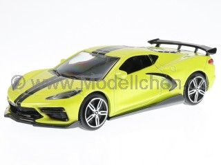 Chevrolet Corvette Stingray Coupe 2020 gelb Modellauto 30447 Bburago 1:43
