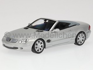 Mercedes R230 SL-Klasse 2001 silber Modellauto 0031030 Maxichamps 1:43