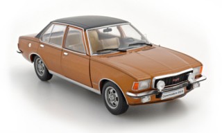 Opel Commodore B GS/E 1972 braun met Modellauto G1648014 Hachette 1:24