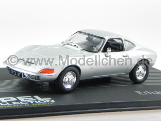 Opel GT silber Modellauto in Vitrine 1:43
