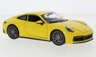 Porsche 911 992 Carrera 4S gelb Modellauto 24099 Welly 1:24