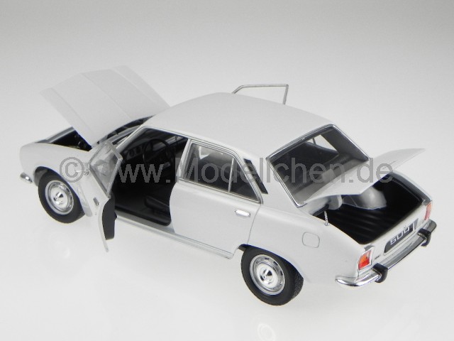 Peugeot 504 weiss Modellauto in Vitrine Atlas 1:43