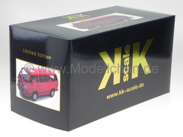 Volkswagen VW T3 Multivan 1:18 KK Scale Rouge - Édition Limitée 1992 - Modèle Collection
