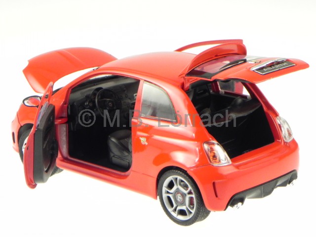 Fiat 500 Abarth 07 Red Diecast Modelo Coche Motormax 1 18 Ebay