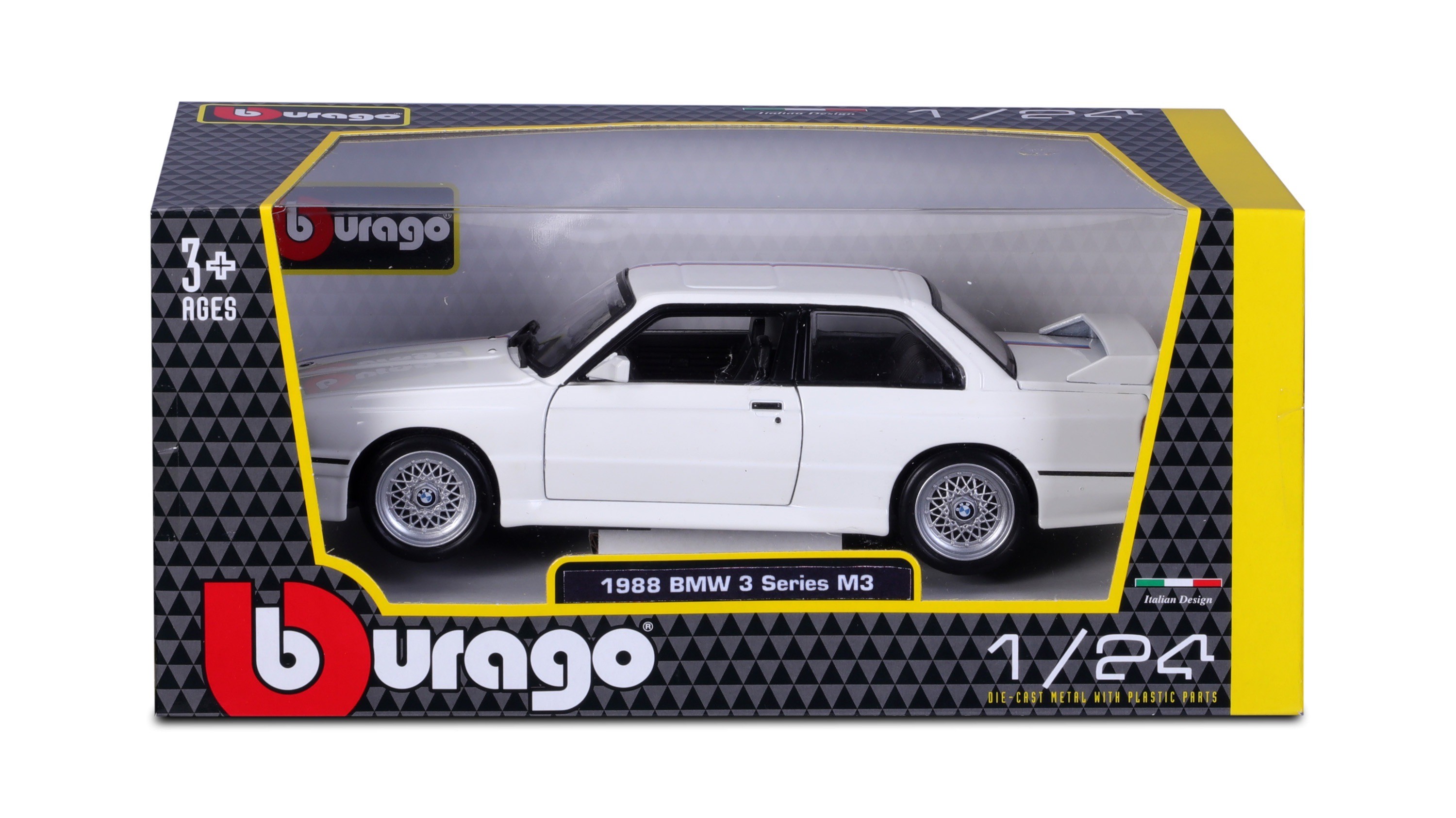 BMW e30 M3 1988 weiss-blau-rot Modellauto 21100 Bburago 1:24 - Bild 7 von 7
