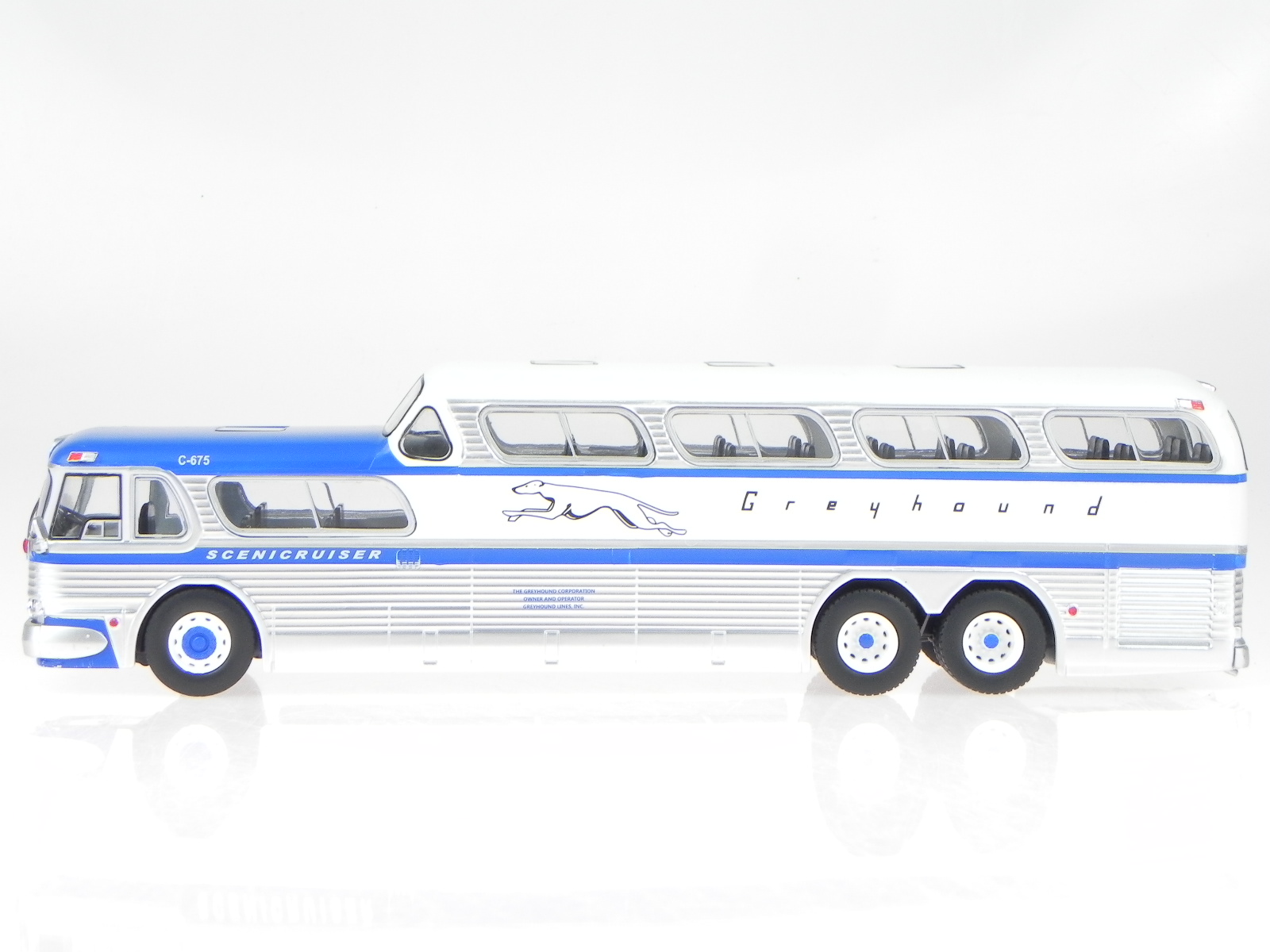 Die cast 1//43 Modellino Pullman Autobus Greyhound Scenicruiser USA 1956