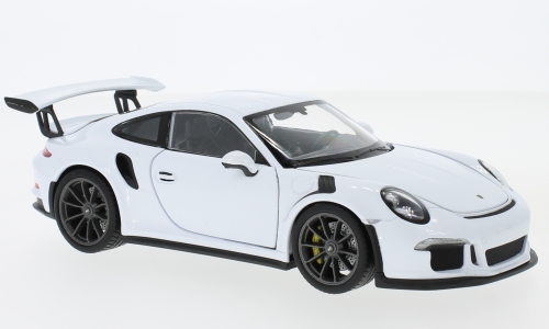 Horloge Miniature Porsche 911 GT3 RS-05 Sur Socle, Voiture De Sport, Blanc, Alu-bond