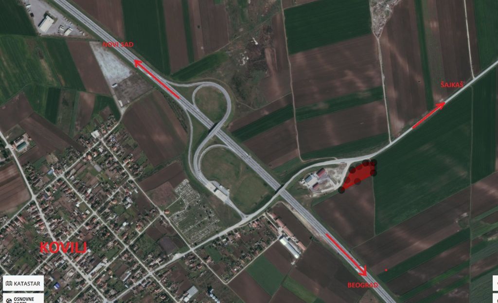 Kovilj zemljiste pored autoputa BG NS 52 ara 1