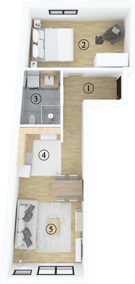 Zvezdara ul Podujevska 44m2 dve terase 2