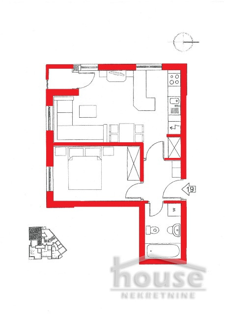 Stan,NOVI SAD,NOVO NASELJE 40m2,96000€ , ID: 1058082 2