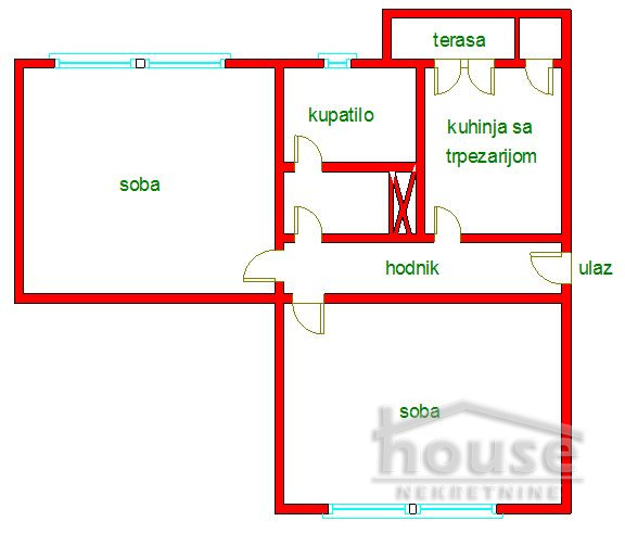 Stan,NOVI SAD,SAJAM 58m2,113300€ , ID: 1055238 2