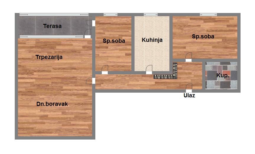 Kompletno namešten   odličan raspored   062 792 583 2