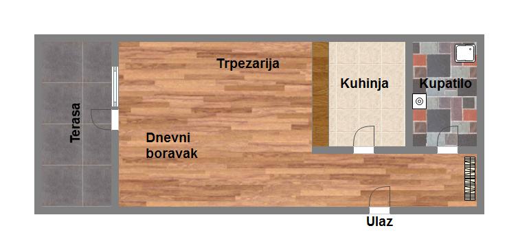 Uknjižena garsonjera na visokom prizemlju   u ceni kuhinja   062 792 583 5
