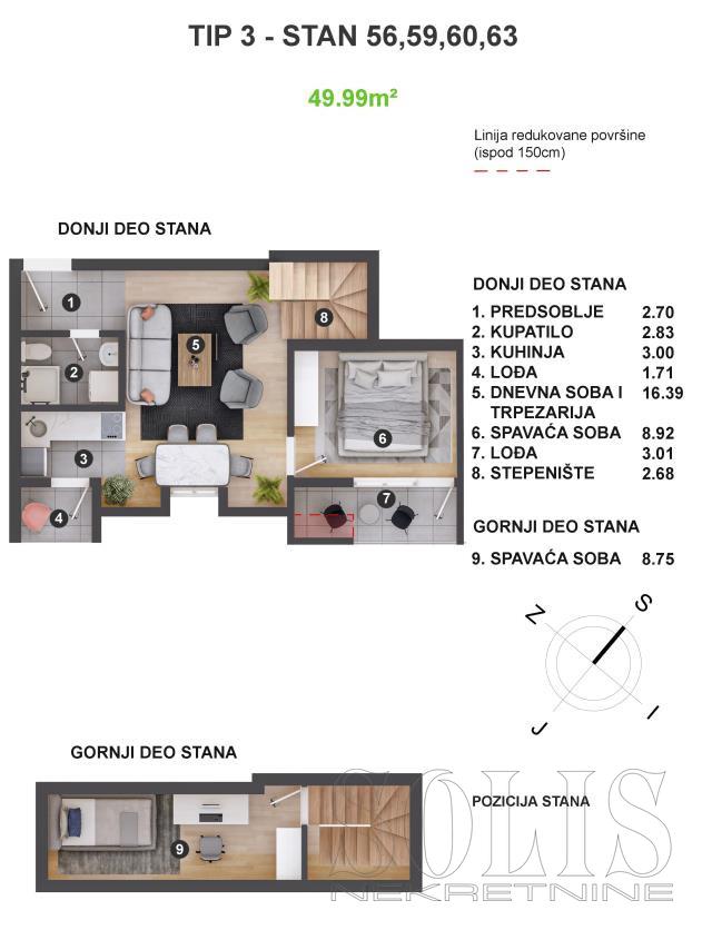 Trosoban stan, 50 m2, Stara Detelinara ID: 1046770 1