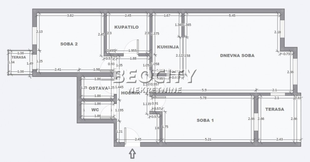četvorosoban stan, 89 m2, Novi Sad, Preradovićeva ID: 96319 16