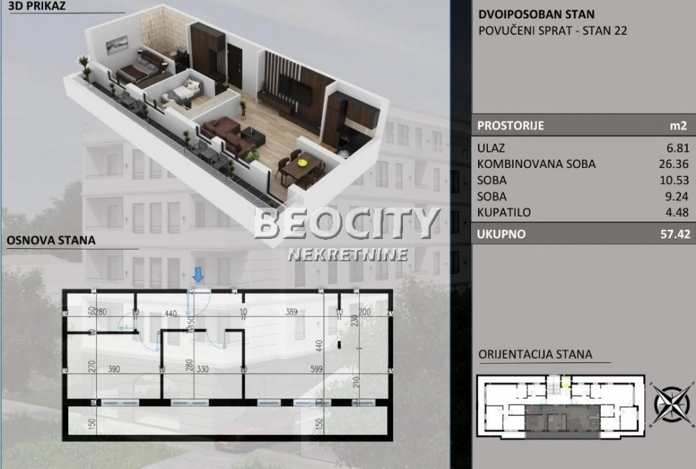Dvosoban stan, 58 m2, Stara Pazova, Karađorđeva ID: 87688 1