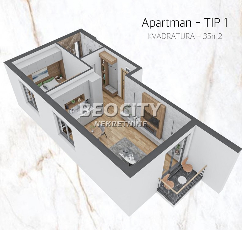 Jednosoban stan, 35 m2, Andrije Jevremovića ID: 95314 11