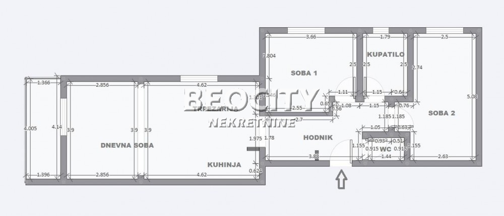 Trosoban stan, 75 m2, Šumice, Rada Neimara ID: 92629 18