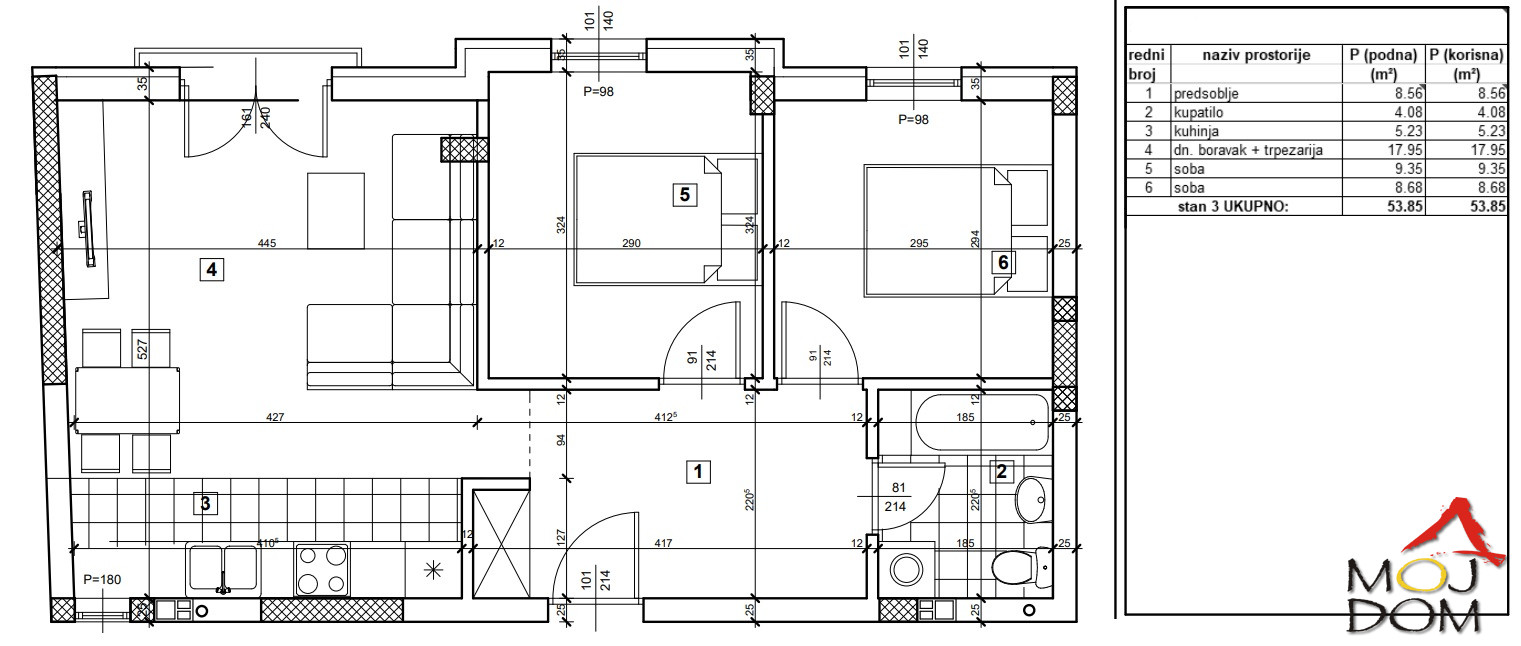 Stan,PETROVARADIN,PETROVARADIN,kv: 53, € 120100, ID: 1026483 9