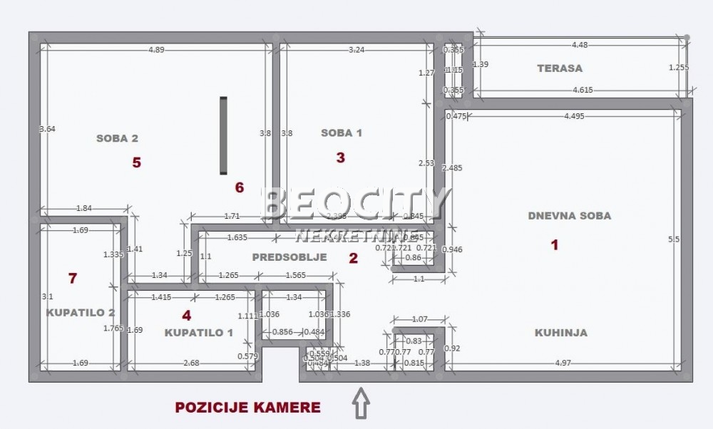 Trosoban stan, 87 m2, Centar, Hercegovačka ID: 99053 14