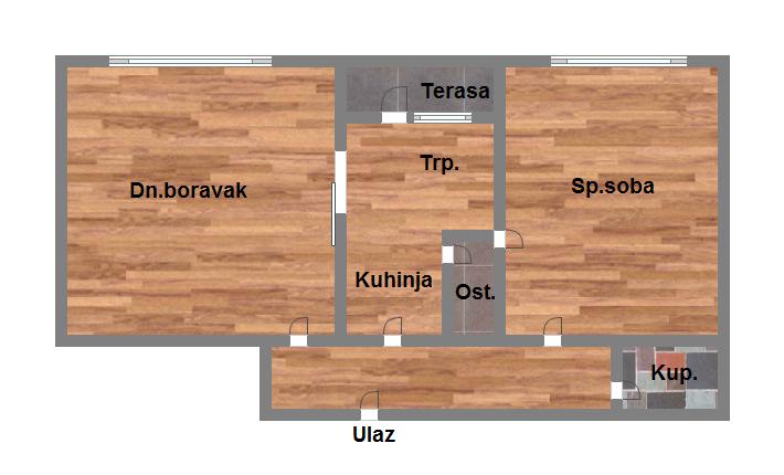 Uknjižen dvosoban stan kod Ž Stanice   56m2 5