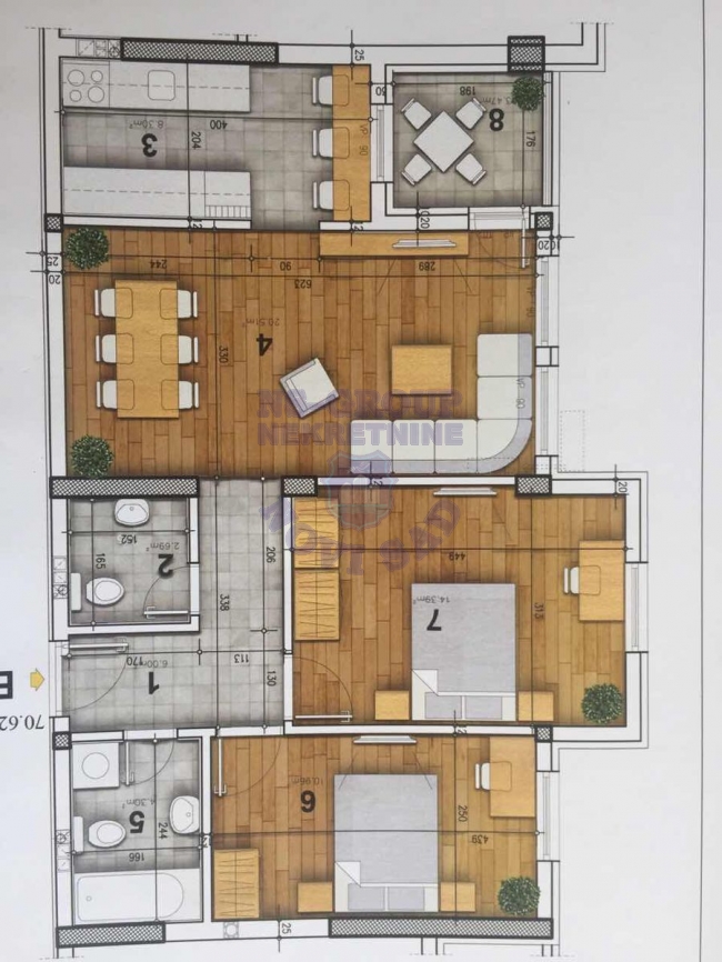 Uknjižen trosoban stan u prelepom kompleksu 5