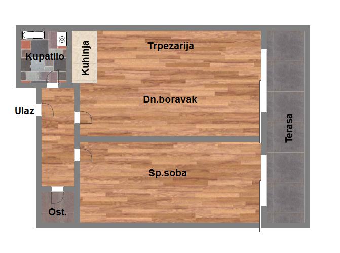 Odmah useljiv dvosoban stan idealnog rasporeda   bez ulaganja 1