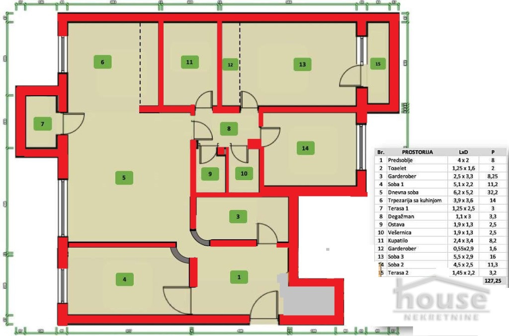 Stan,NOVI SAD,BULEVAR 127m2,334750€ , ID: 1058949 2