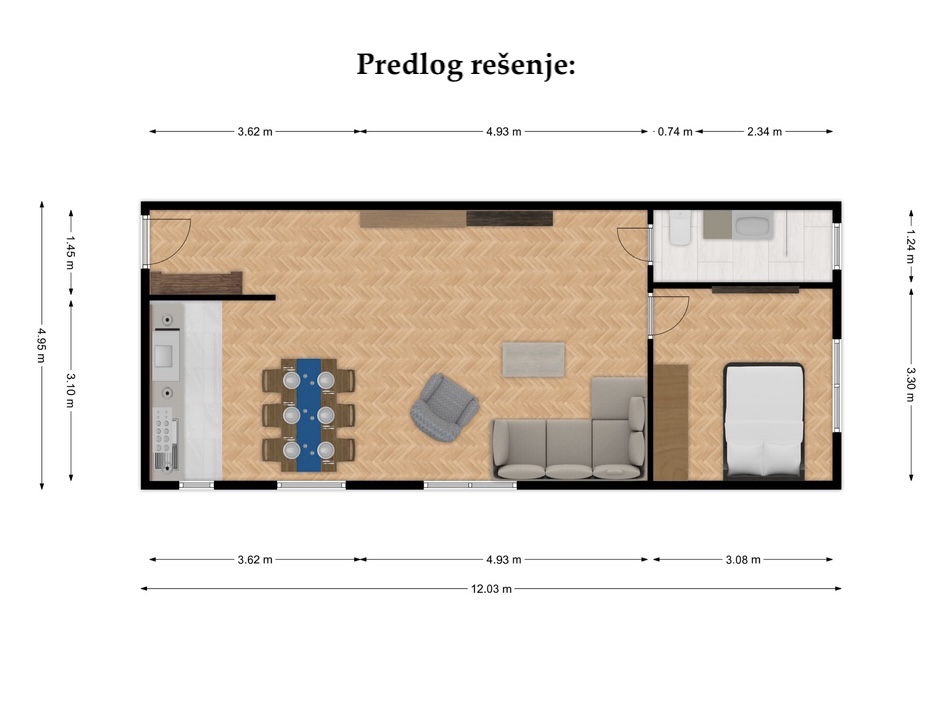 Dvosoban stan Vukov Spomenik  preko puta Zire  Cvijiceva  blizu fakulteta 5