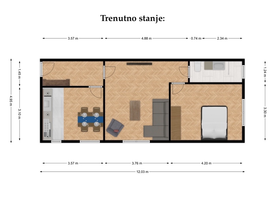 Dvosoban stan Vukov Spomenik  preko puta Zire  Cvijiceva  blizu fakulteta 4