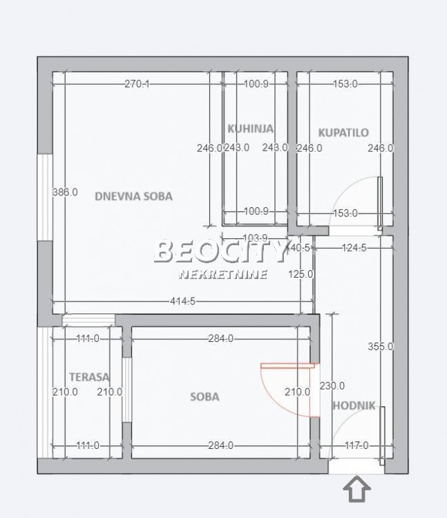Dvosoban stan, 32 m2, Ledine, Valtrovićeva ID: 85930 18