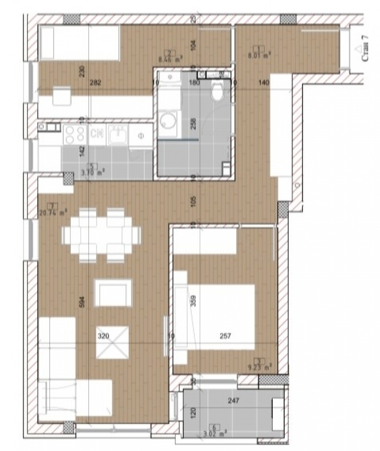 KOD LIDLA-A, 55m2, Dvoiposoban sa pdv 1