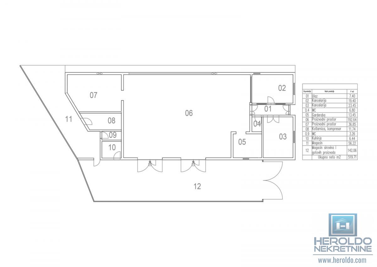 Poslovna zgrada Vihor Jagodina ,ukupna kvadratura svih objekata 519m2 17