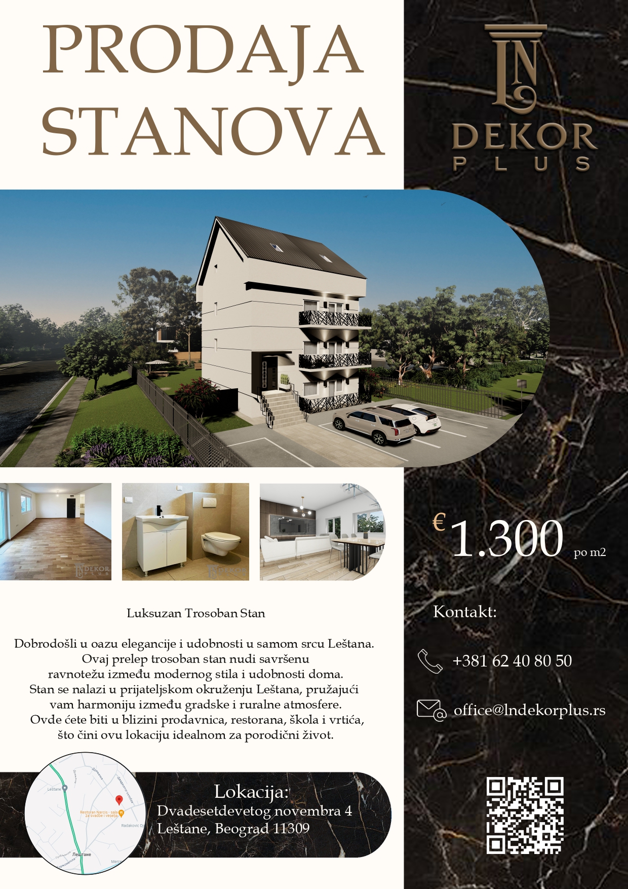 Trosoban stan na prodaju  Dvadestdevetog novembra 4  100 100e   77m² 1