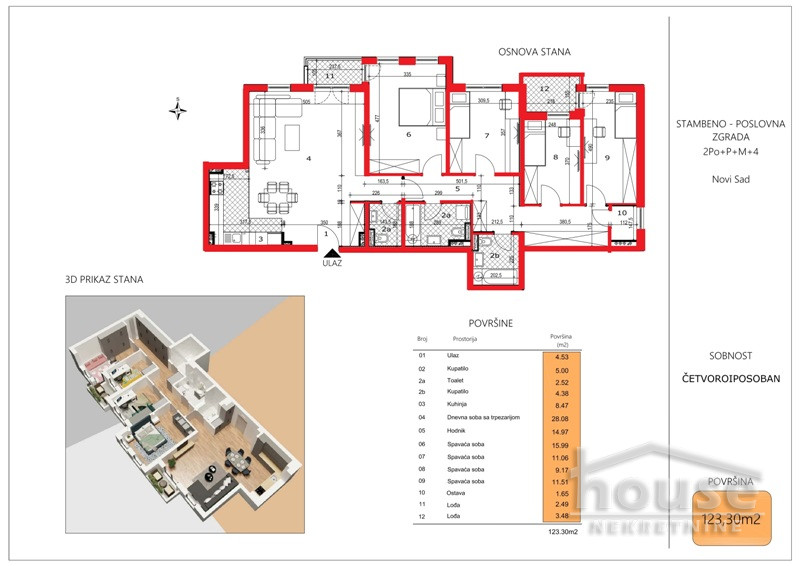 Stan,NOVI SAD,SALAJKA 123m2,254000€ , ID: 1057237 1