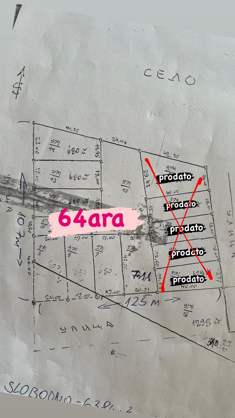 Na prodaju plac povrsine 64 ara  Ugrinovci 2
