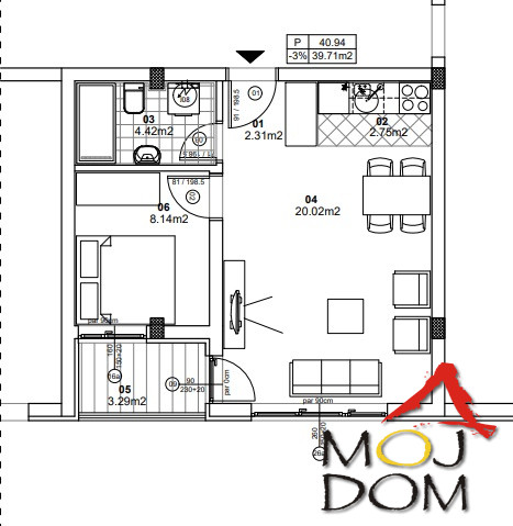 Stan,NOVI SAD,CENTAR,kv: 41, € 147850, ID: 1027647 1